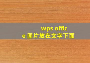 wps office 图片放在文字下面